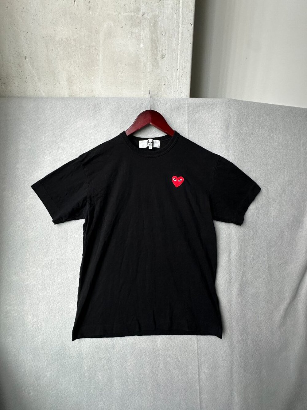 Comme des Garcons Play Shirt Mens Large Black Red Heart Emblem